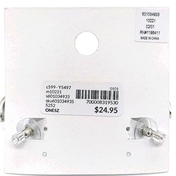 Baguette Pave 1" Huggie Hoop Earrings by Lane Bryant - Picture 6 of 6